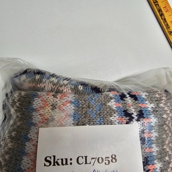 Vintage DK Gold Sweater Womens‎ Medium Striped Beaded Knit Pullover Cottagecore - Picture 14 of 14